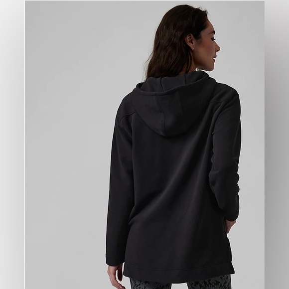 Women's Black ATHLETA Retroplush Tunic Hoodie in Size Large Excellent Condition - Picture 5 of 10